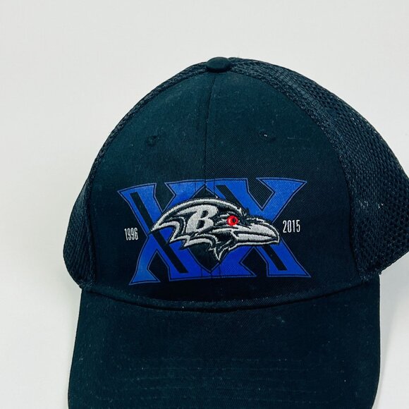 Baltimore Ravens 20th Anniversary Trucker Hat 1996-2015 Black BDA Adjustable - Picture 3 of 8